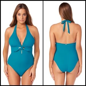 NWOT Miraclesuit Amoressa A Venetian Affair Murano Halter Swimsuit